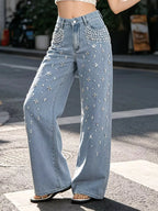 Embellished Wide-Leg Jeans