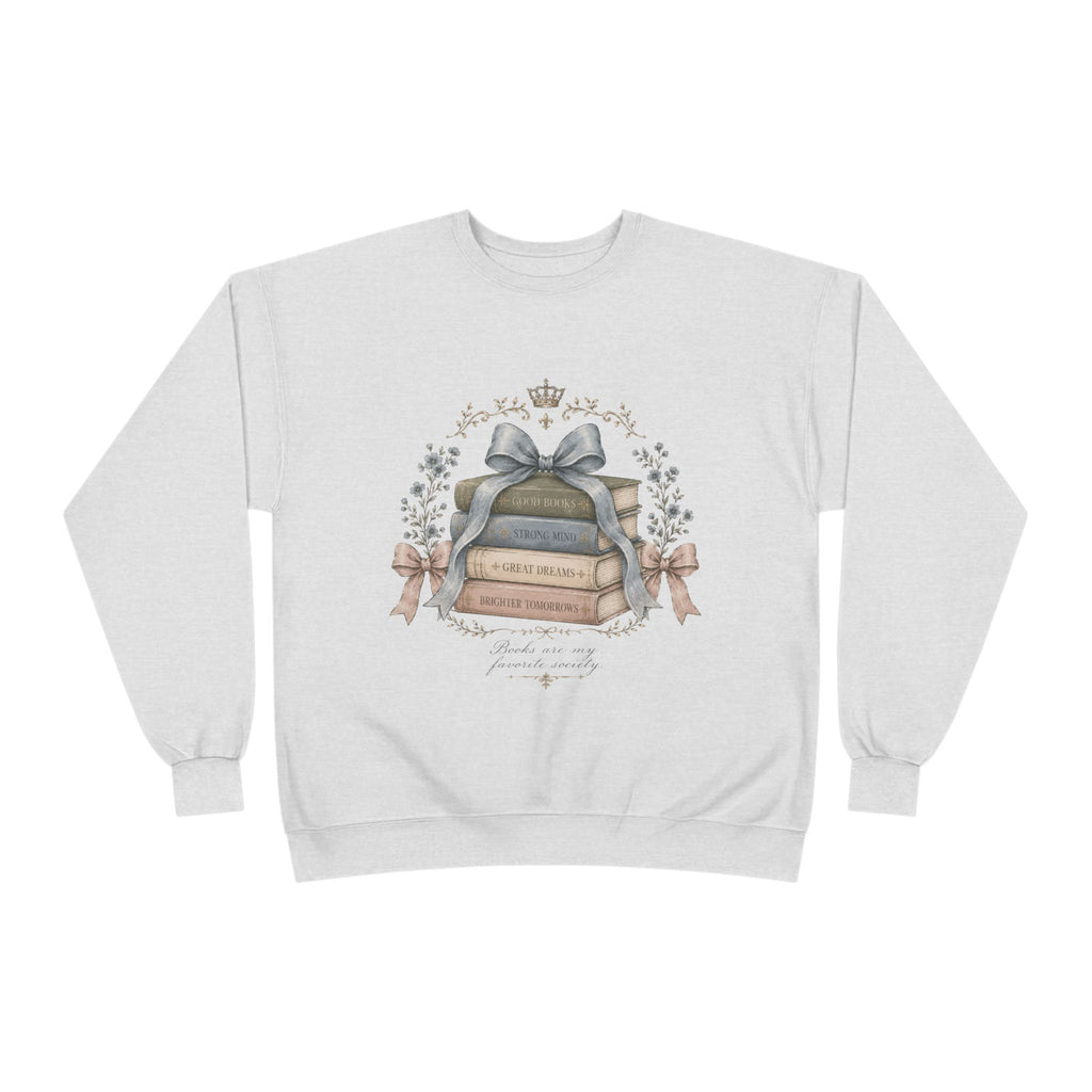 Books Are My Favorite Society Crewneck Sweatshirt - Cozy Book Stack Vintage Reading Crew