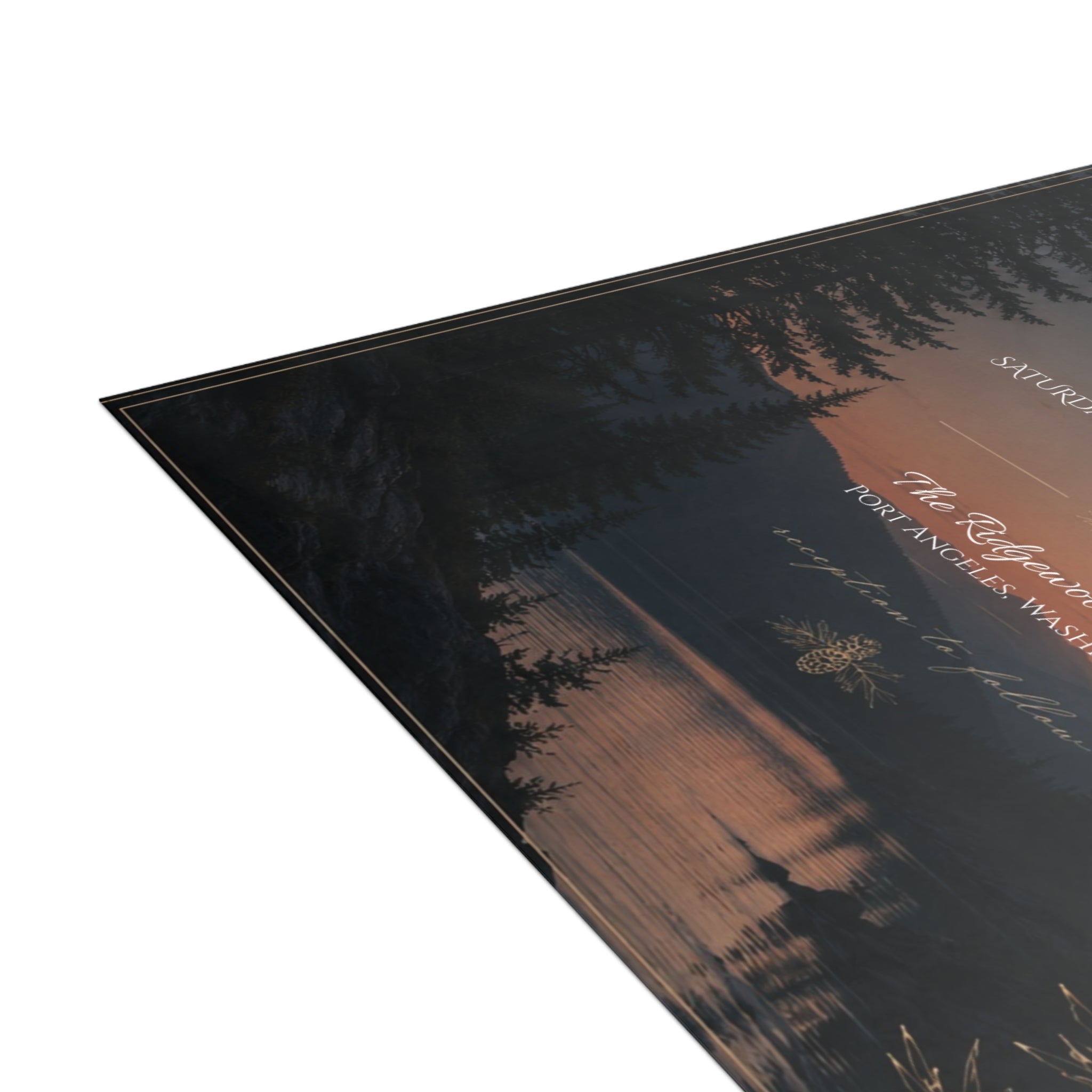 MIDNIGHT PINE-5X7 Wedding Invitation Bundles-Customizable (envelopes included)