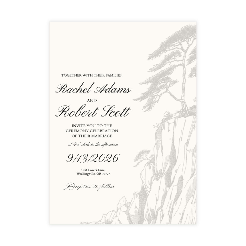 CLIFFSIDE VOWS-5x7 Customizable Wedding Invitation [MATTE]