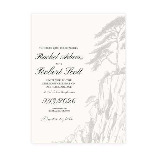 CLIFFSIDE VOWS-5x7 Customizable Wedding Invitation [MATTE]