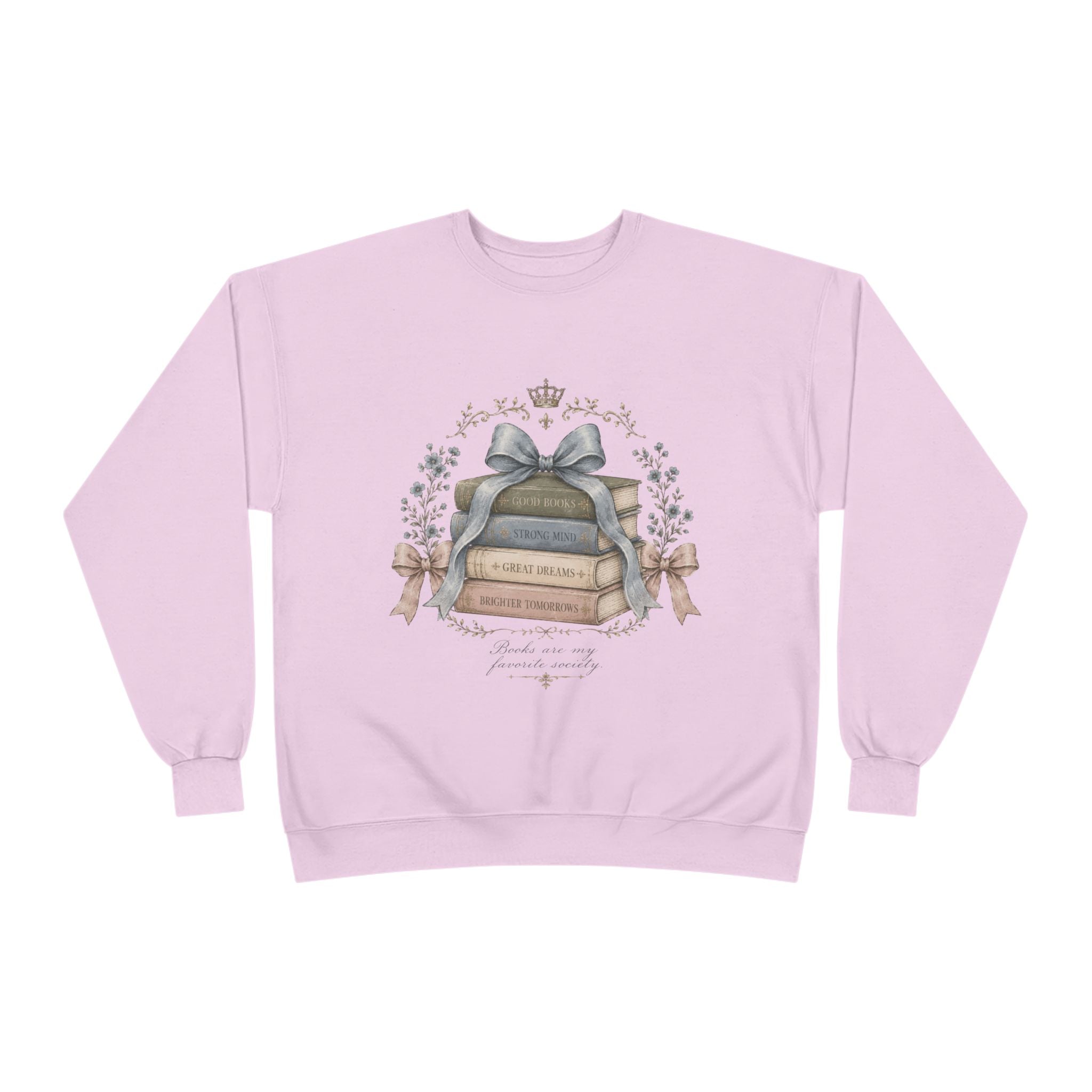 Books Are My Favorite Society Crewneck Sweatshirt - Cozy Book Stack Vintage Reading Crew