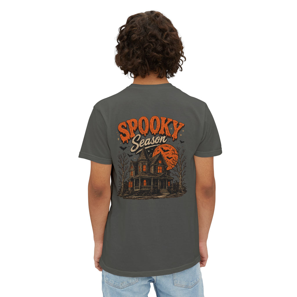 Spooky Season Haunted House T-Shirt | Pocket Tee