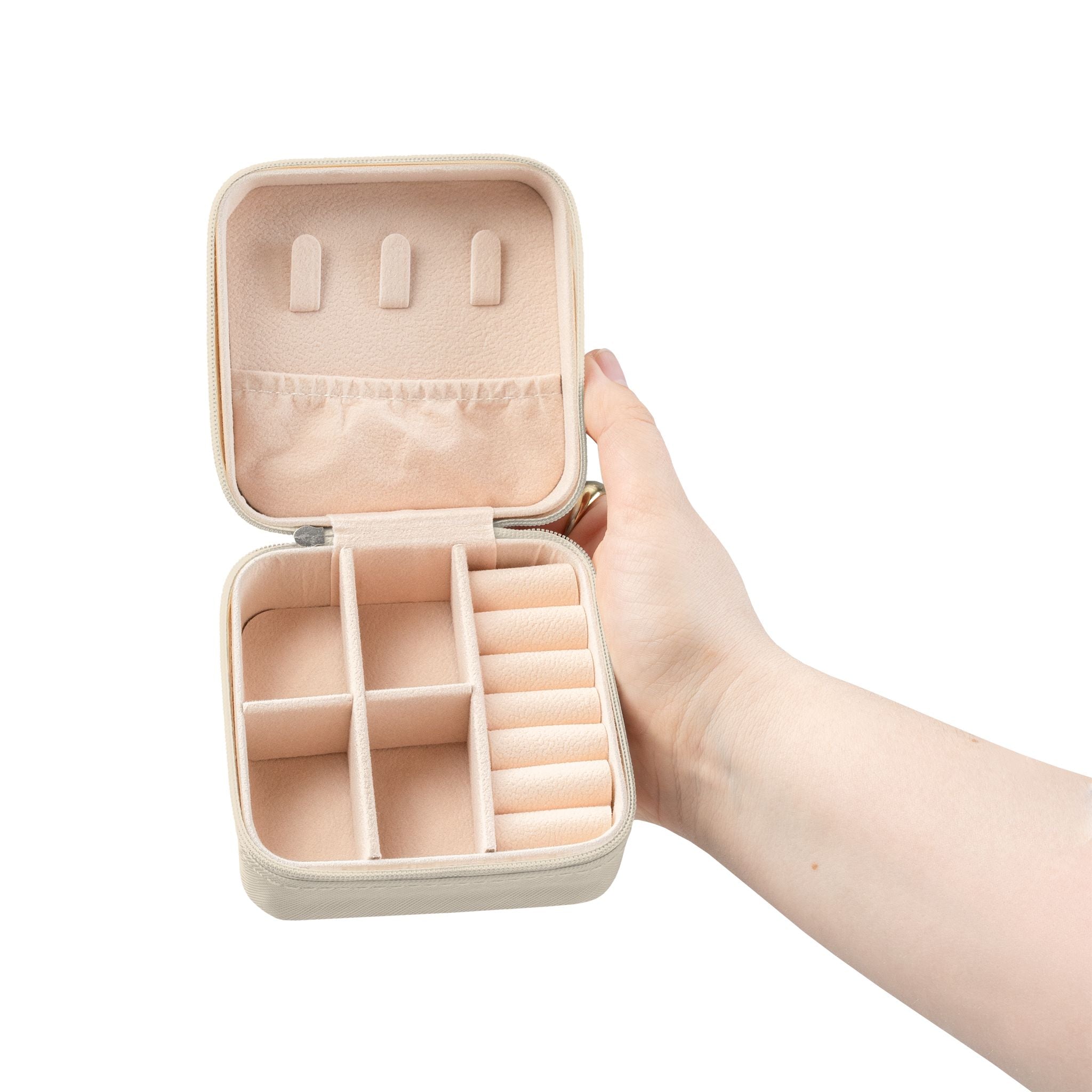 Personalized Compact Jewelry Travel Case – Portable Ring & Earring Organizer