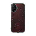 Clear Magnetic Phone Case — Dark Red Raindrop Design, Impact-Resistant