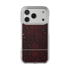Clear Magnetic Phone Case — Dark Red Raindrop Design, Impact-Resistant