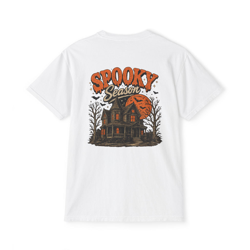 Spooky Season Haunted House T-Shirt | Pocket Tee