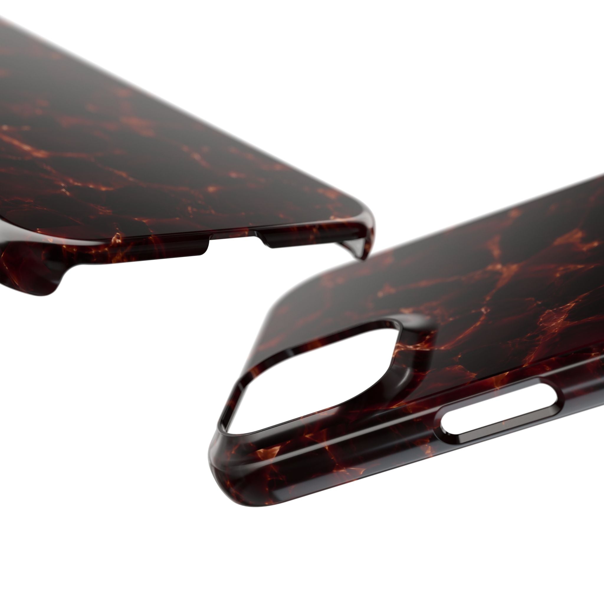 Tortoiseshell Slim Phone Case – Glossy Brown Marble iPhone Cover
