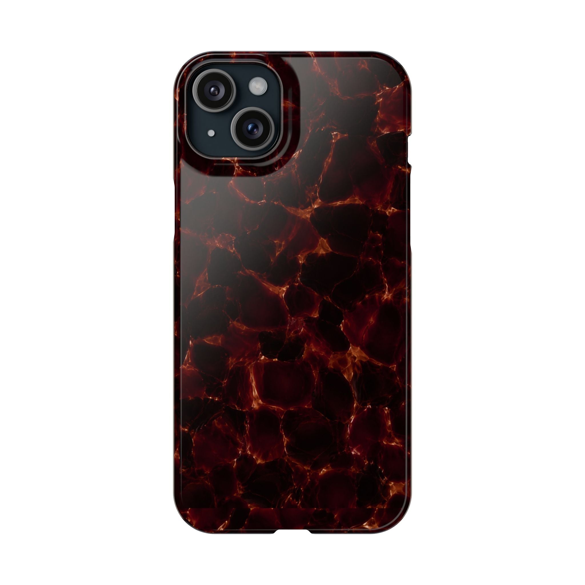 Tortoiseshell Slim Phone Case – Glossy Brown Marble iPhone Cover