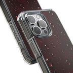 Clear Magnetic Phone Case — Dark Red Raindrop Design, Impact-Resistant