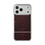 Clear Magnetic Phone Case — Dark Red Raindrop Design, Impact-Resistant