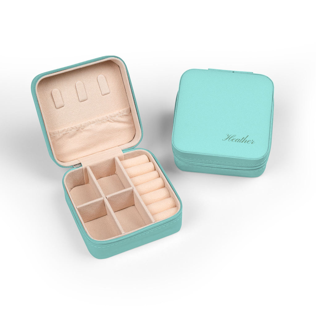 Personalized Compact Jewelry Travel Case – Portable Ring & Earring Organizer