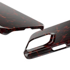 Tortoiseshell Slim Phone Case – Glossy Brown Marble iPhone Cover