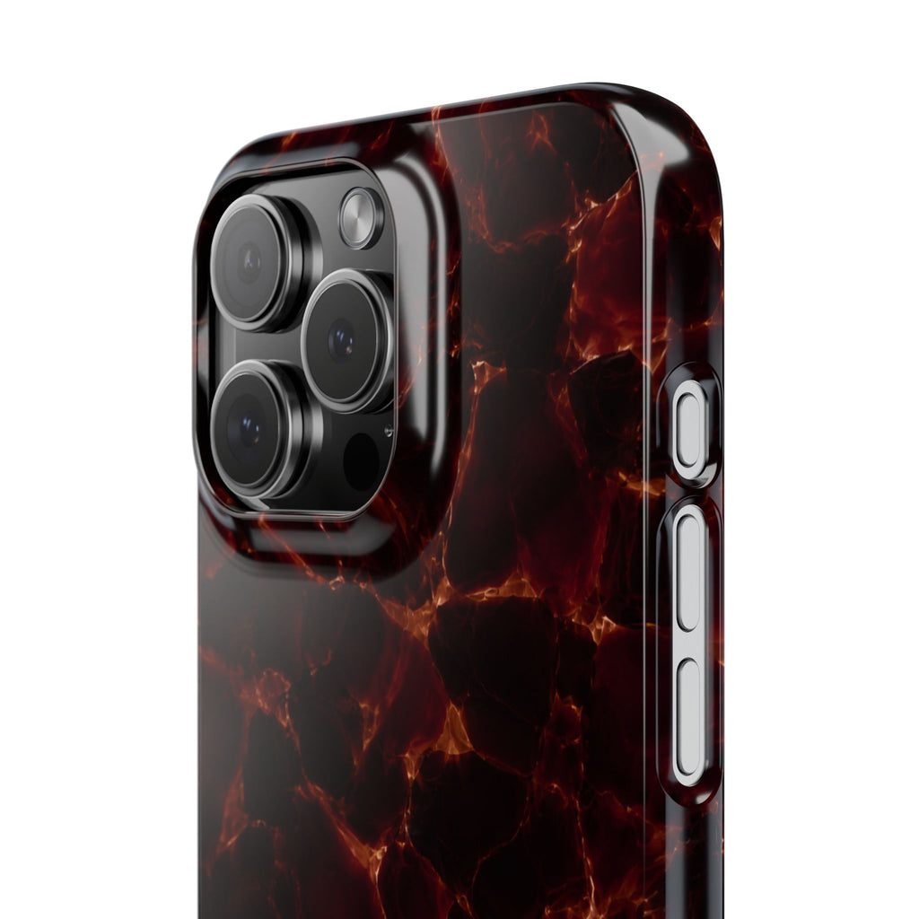 Tortoiseshell Slim Phone Case – Glossy Brown Marble iPhone Cover