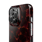 Tortoiseshell Slim Phone Case – Glossy Brown Marble iPhone Cover