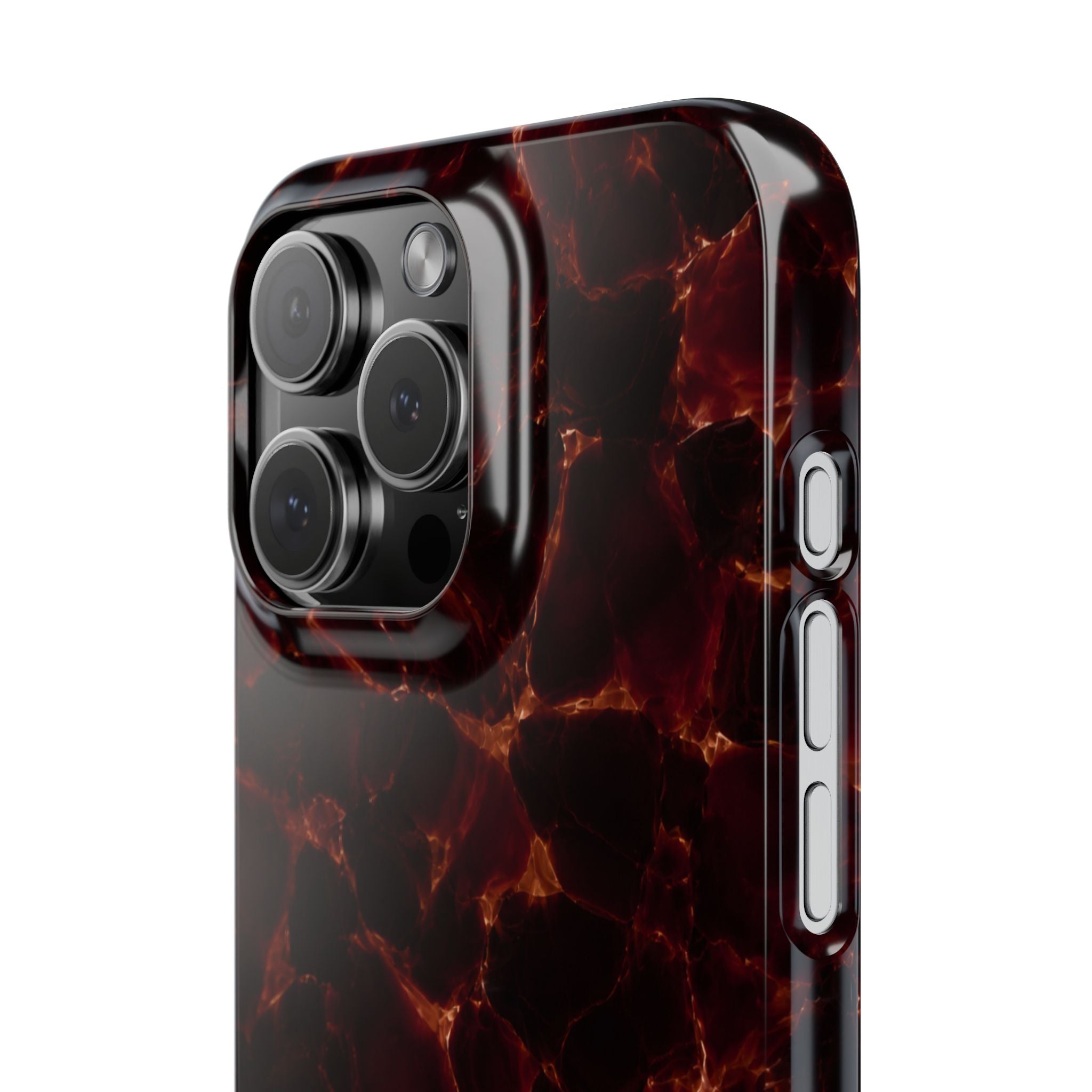 Tortoiseshell Slim Phone Case – Glossy Brown Marble iPhone Cover