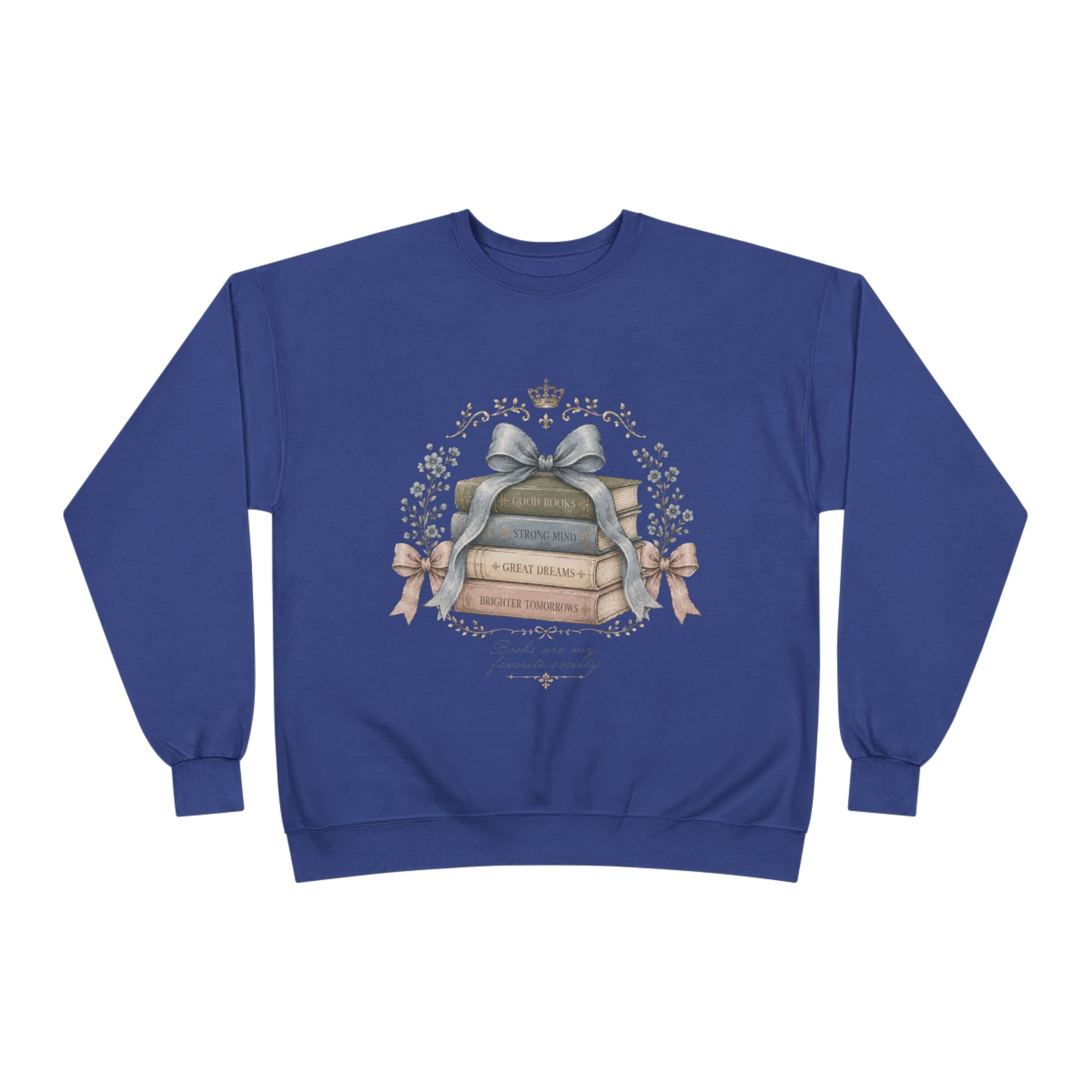 Books Are My Favorite Society Crewneck Sweatshirt - Cozy Book Stack Vintage Reading Crew
