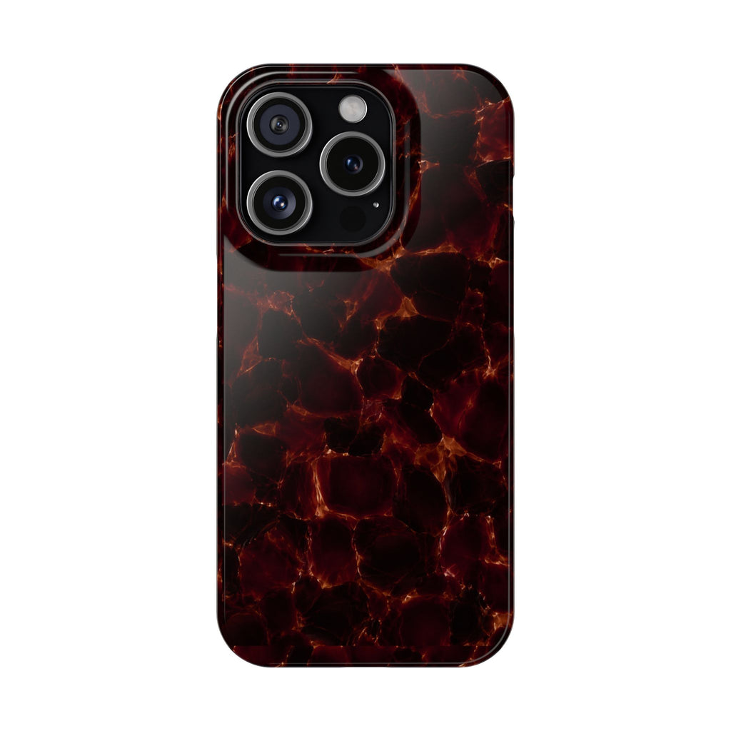 Tortoiseshell Slim Phone Case – Glossy Brown Marble iPhone Cover