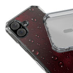 Clear Magnetic Phone Case — Dark Red Raindrop Design, Impact-Resistant