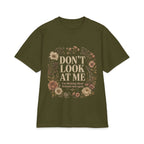 Don't Look At Me Floral Tee — Funny Introvert T‑Shirt ("Don't Look At Me, I'm Thinking About Fictional Men Again")