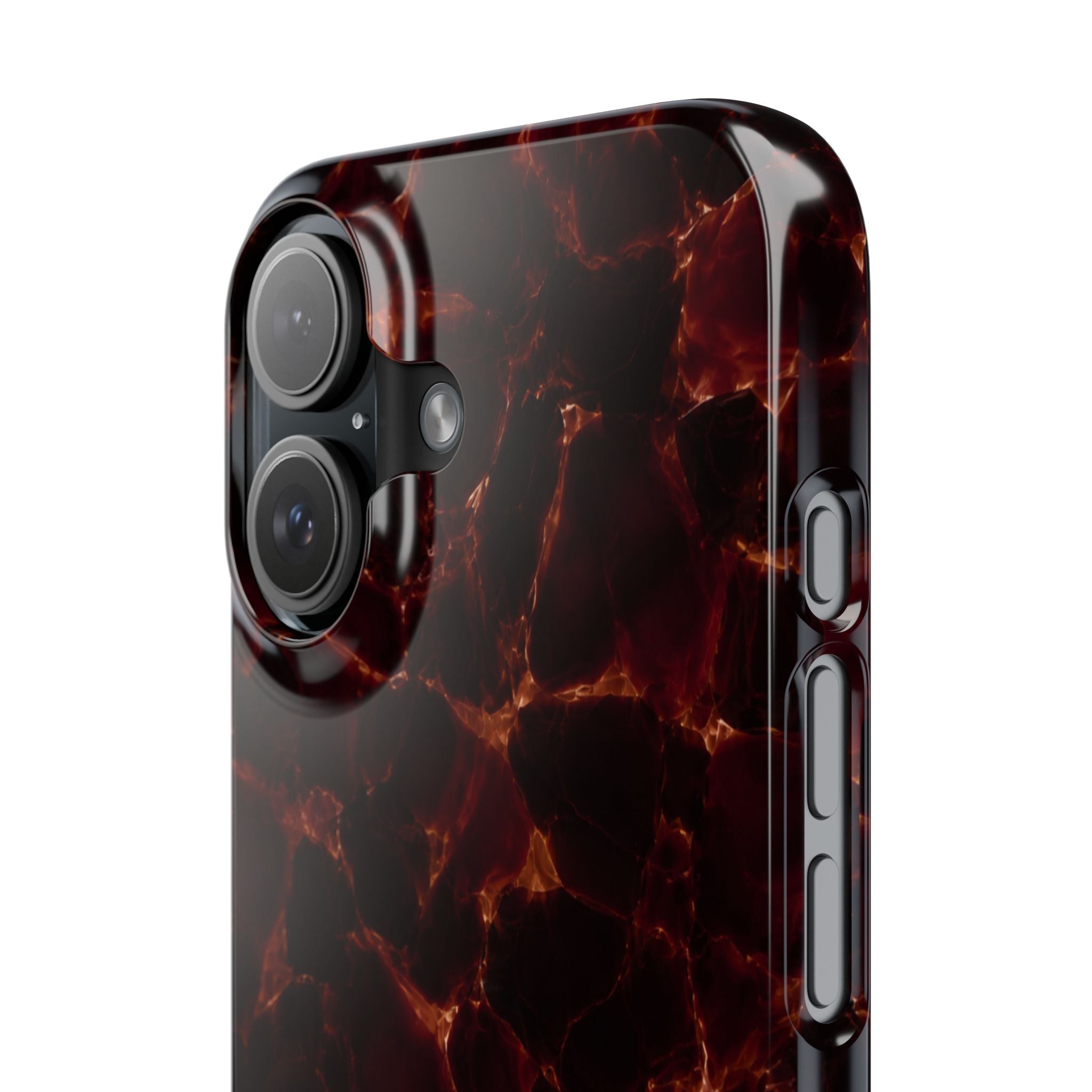 Tortoiseshell Slim Phone Case – Glossy Brown Marble iPhone Cover