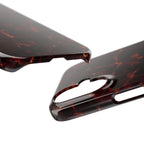 Tortoiseshell Slim Phone Case – Glossy Brown Marble iPhone Cover