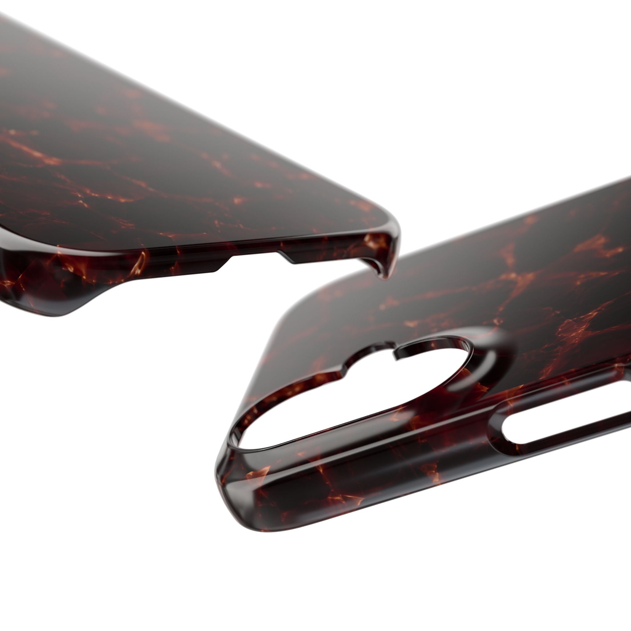 Tortoiseshell Slim Phone Case – Glossy Brown Marble iPhone Cover