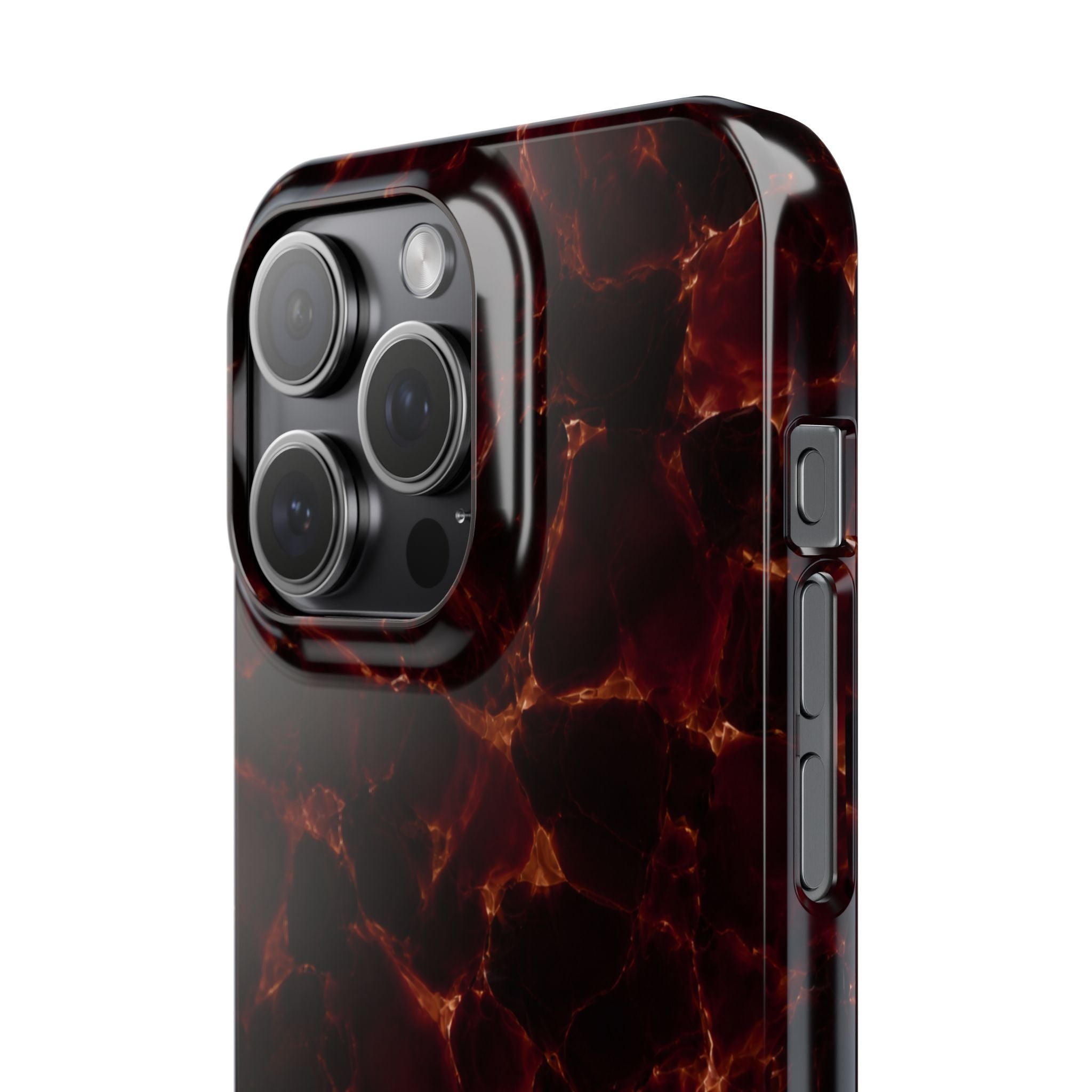 Tortoiseshell Slim Phone Case – Glossy Brown Marble iPhone Cover
