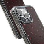 Clear Magnetic Phone Case — Dark Red Raindrop Design, Impact-Resistant