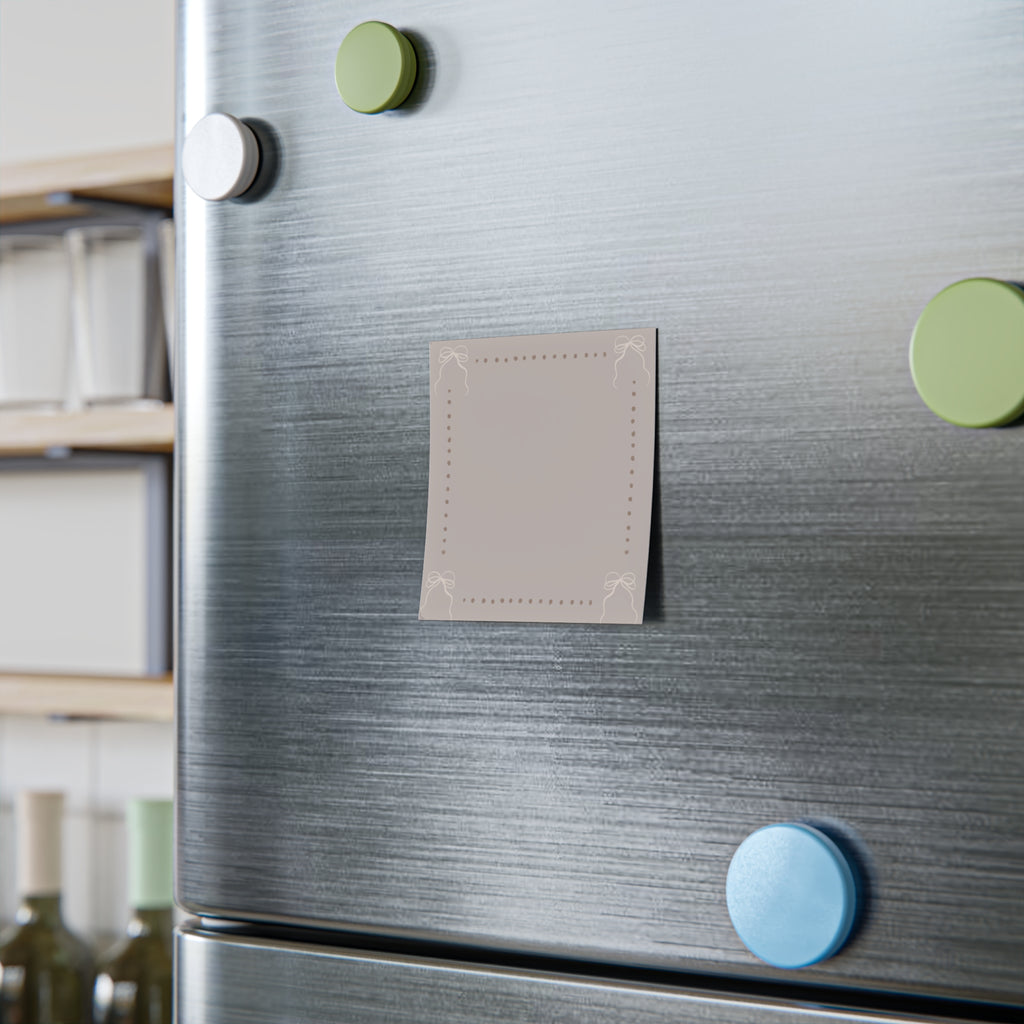 Bow Dotted Border Post-it® Note Pad — Neutral Beige Sticky Notes for Desk Organization