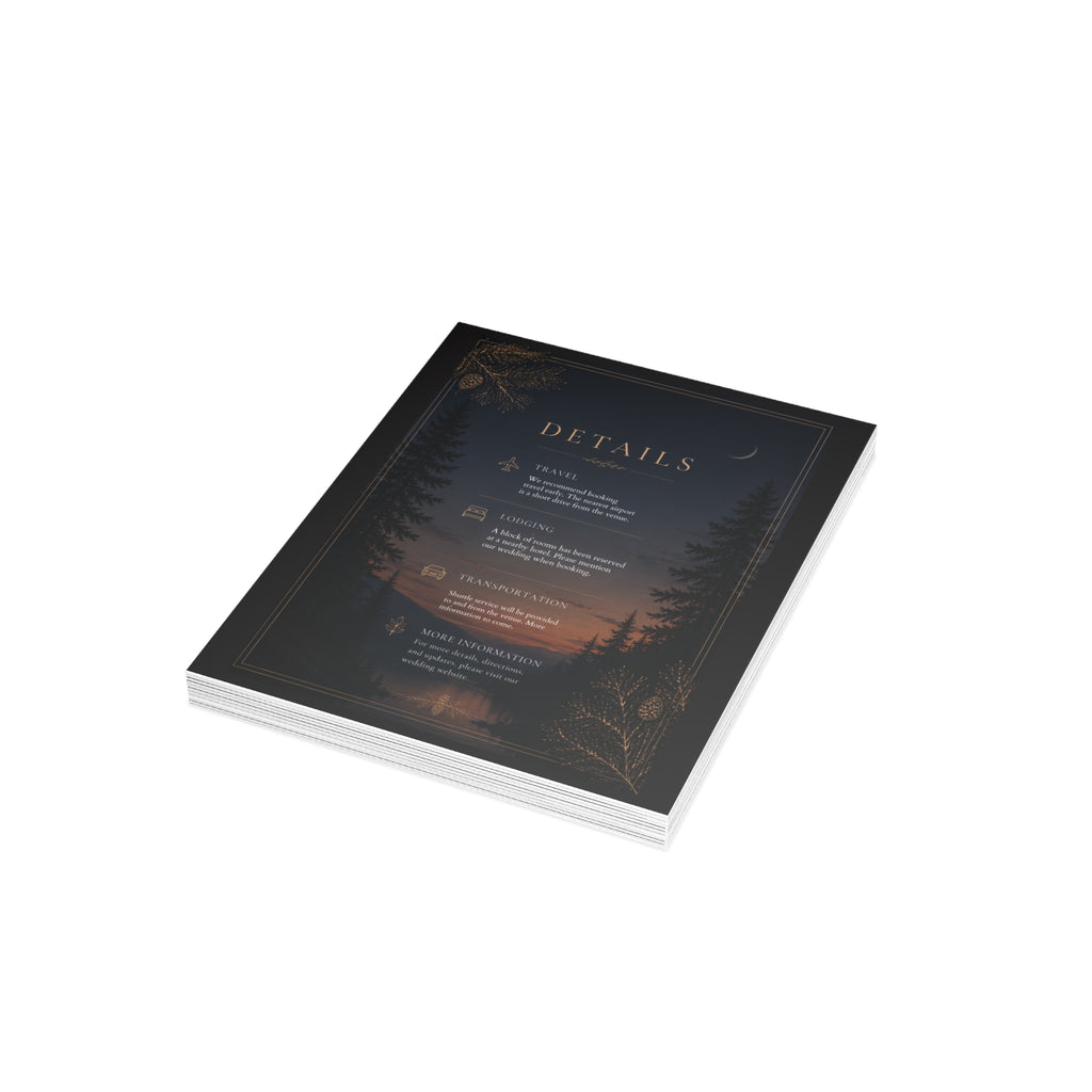MIDNIGHT PINE- DETAILS CARD (envelopes not included) 4.25X5.5