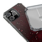 Clear Magnetic Phone Case — Dark Red Raindrop Design, Impact-Resistant