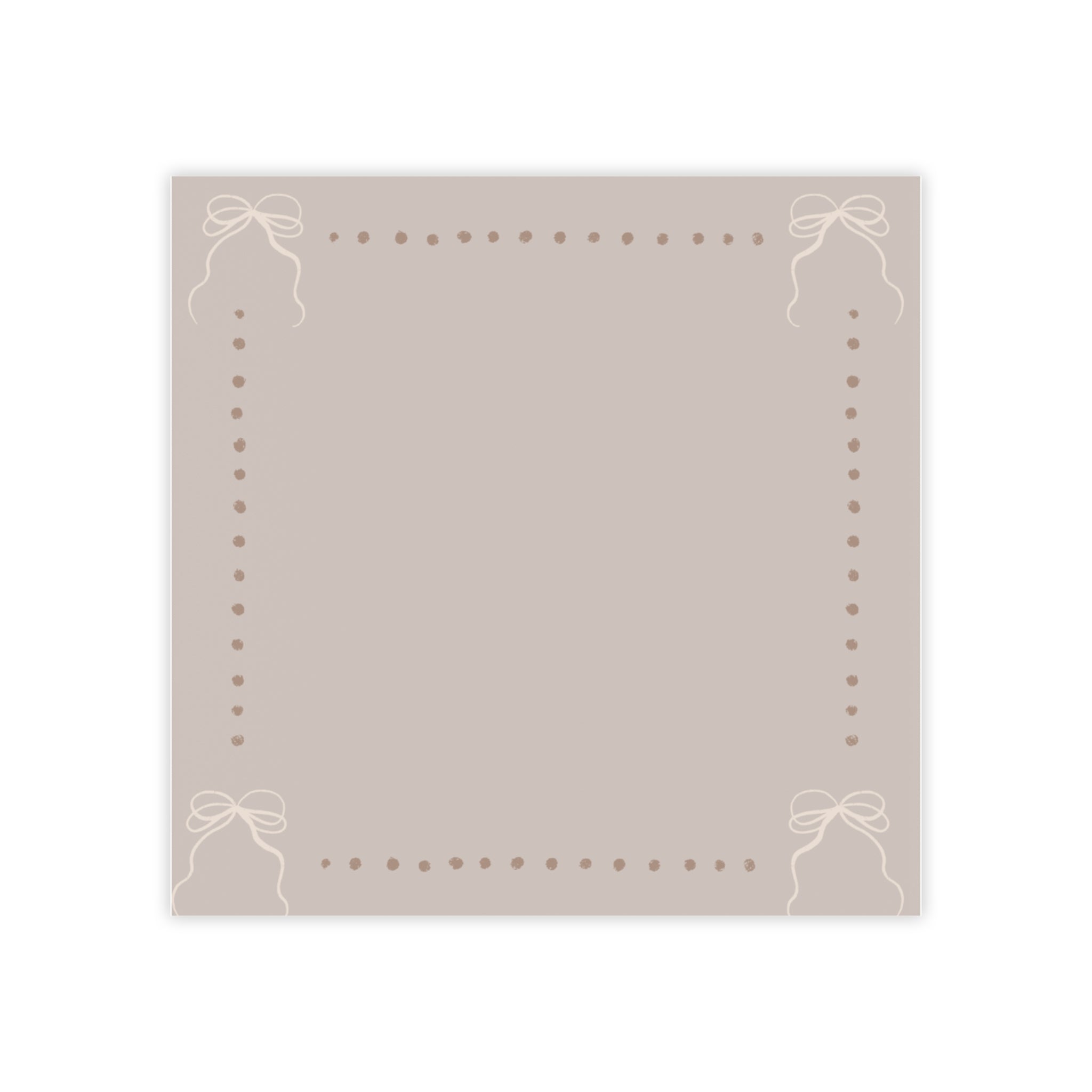 Bow Dotted Border Post-it® Note Pad — Neutral Beige Sticky Notes for Desk Organization