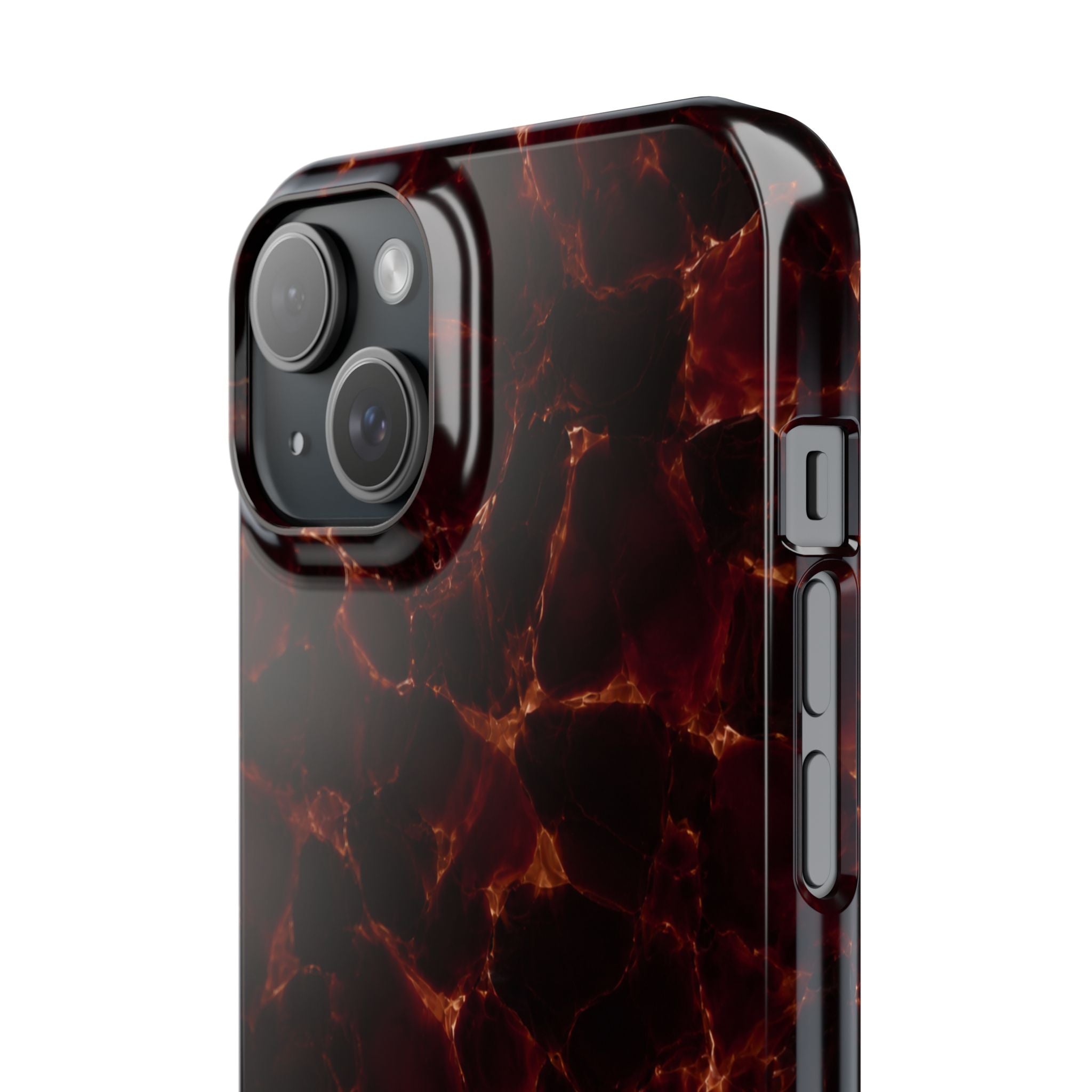 Tortoiseshell Slim Phone Case – Glossy Brown Marble iPhone Cover