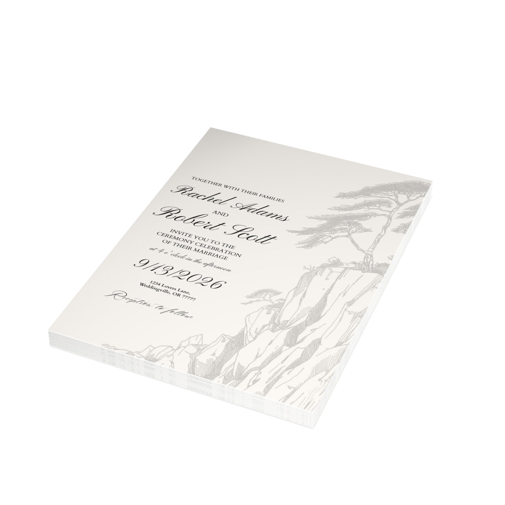 CLIFFSIDE VOWS-5x7 Customizable Wedding Invitation [MATTE]