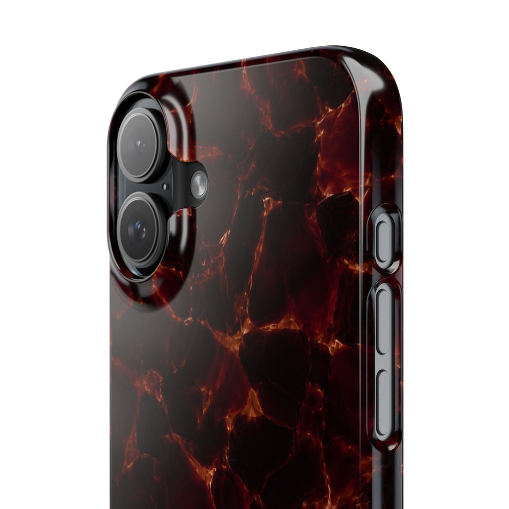 Tortoiseshell Slim Phone Case – Glossy Brown Marble iPhone Cover