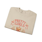 Iced Coffee Crewneck Sweatshirt — "Pretty Girls Drink Iced Coffee" Cozy Graphic Pullover
