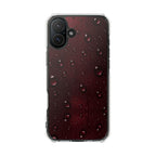 Clear Magnetic Phone Case — Dark Red Raindrop Design, Impact-Resistant