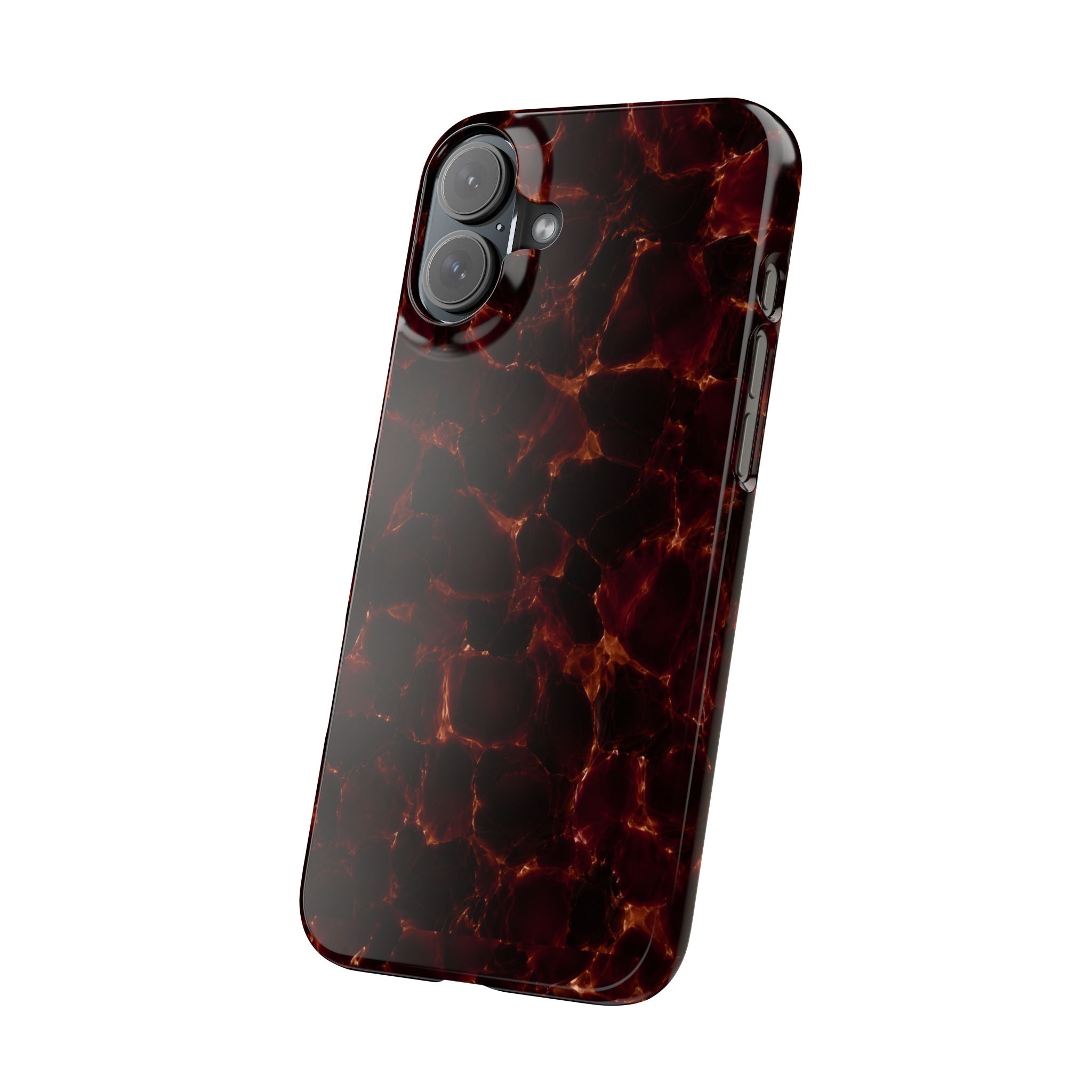 Tortoiseshell Slim Phone Case – Glossy Brown Marble iPhone Cover