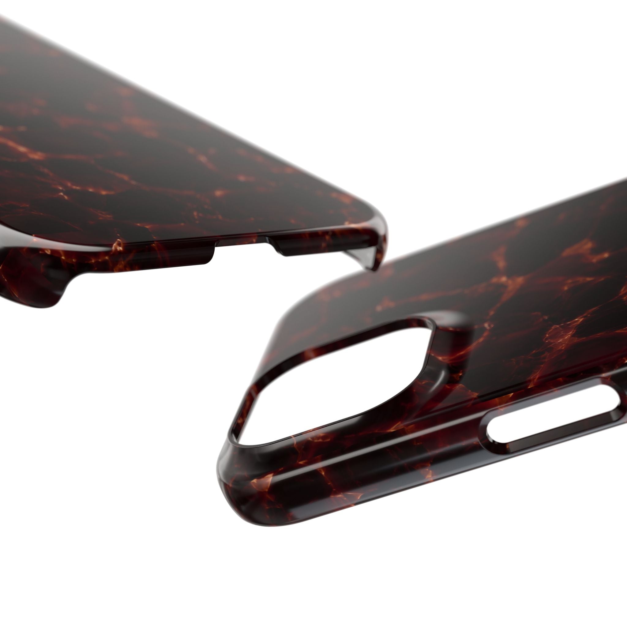Tortoiseshell Slim Phone Case – Glossy Brown Marble iPhone Cover
