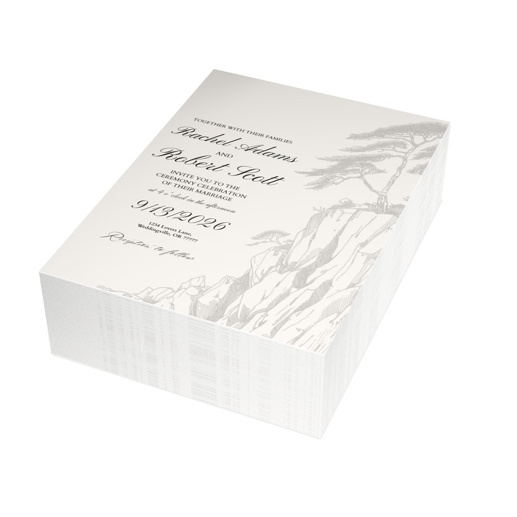 CLIFFSIDE VOWS-5x7 Customizable Wedding Invitation [MATTE]
