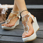 Toe Post Wedge Sandals
