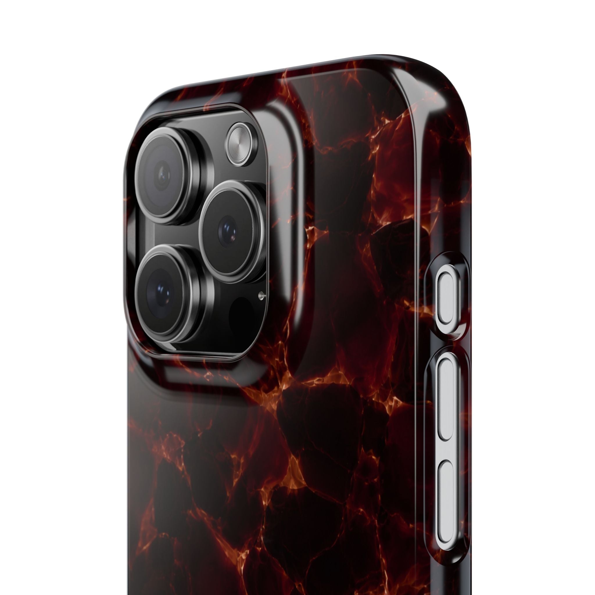 Tortoiseshell Slim Phone Case – Glossy Brown Marble iPhone Cover
