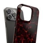 Tortoiseshell Slim Phone Case – Glossy Brown Marble iPhone Cover