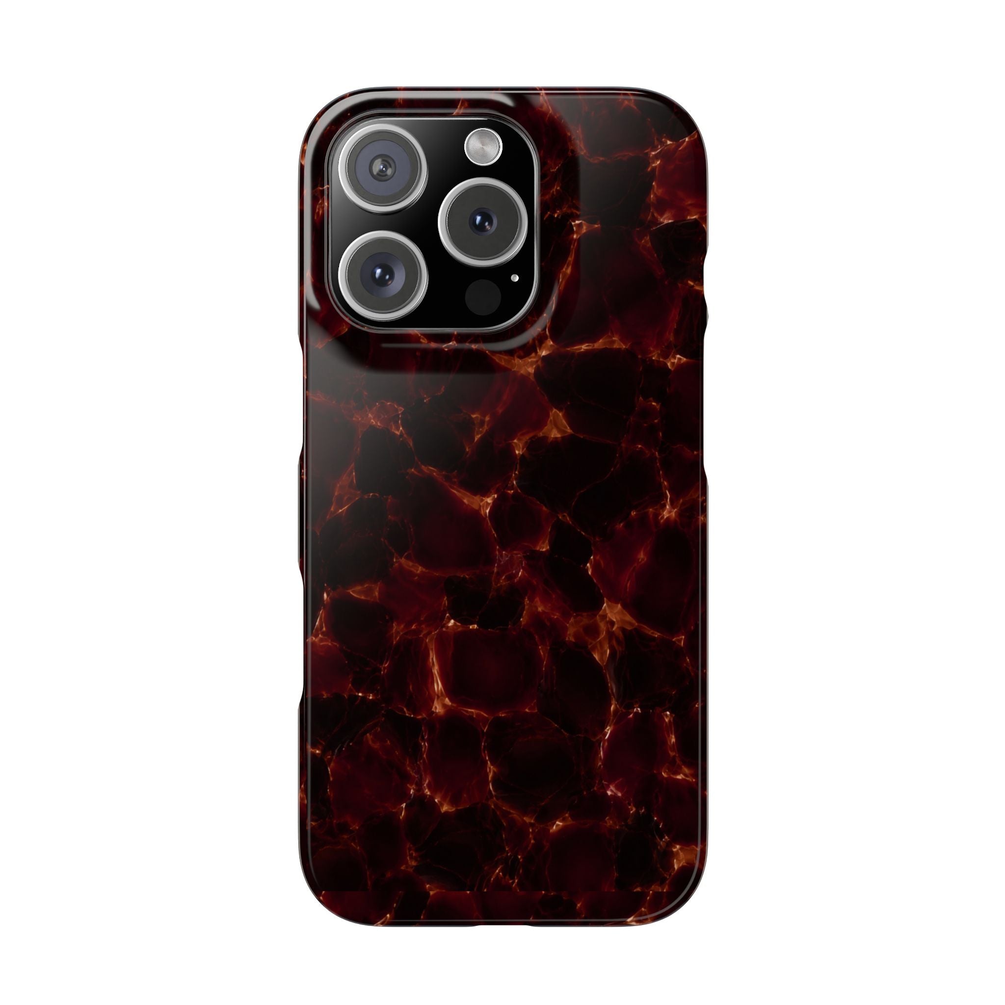Tortoiseshell Slim Phone Case – Glossy Brown Marble iPhone Cover