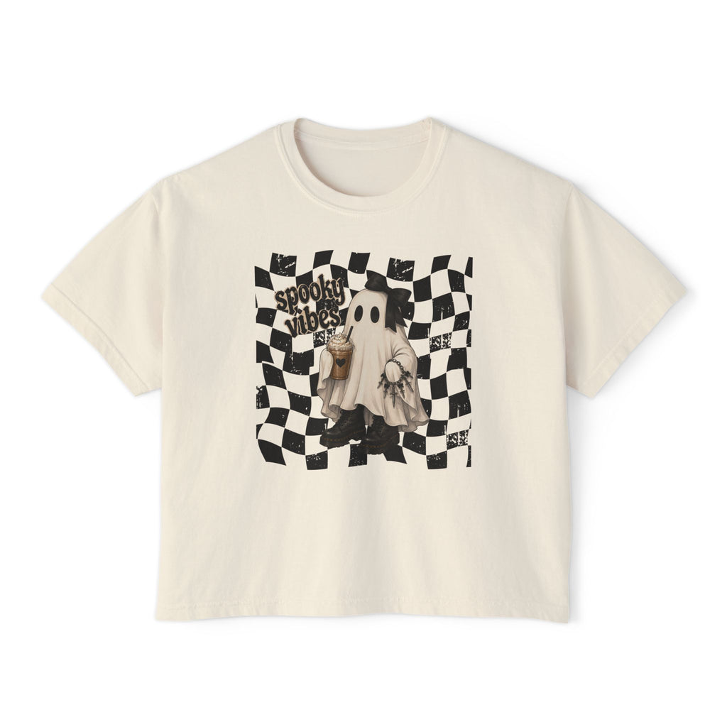 Spooky Vibes Checkerboard Ghost Tee