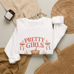 Iced Coffee Crewneck Sweatshirt — "Pretty Girls Drink Iced Coffee" Cozy Graphic Pullover