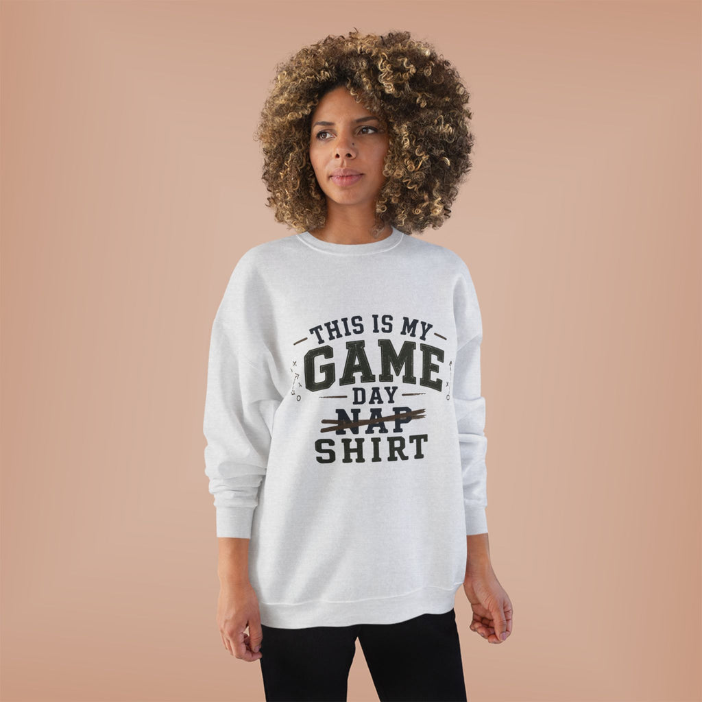 Dad Sweatshirt – "This Is My Game Day Nap Shirt" Cozy Crewneck