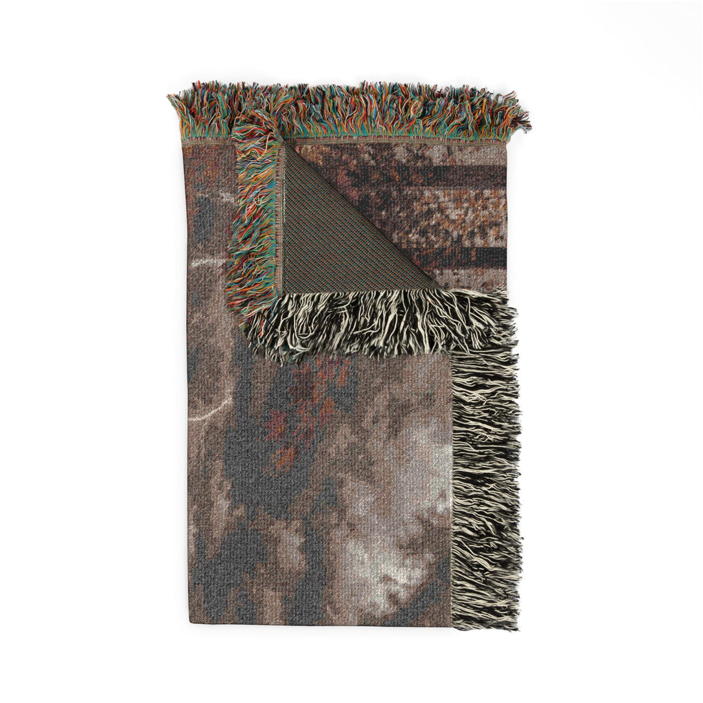 Copy of Cozy Cabin Balcony Landscape Woven Blanket | Rustic Mountain View Throw