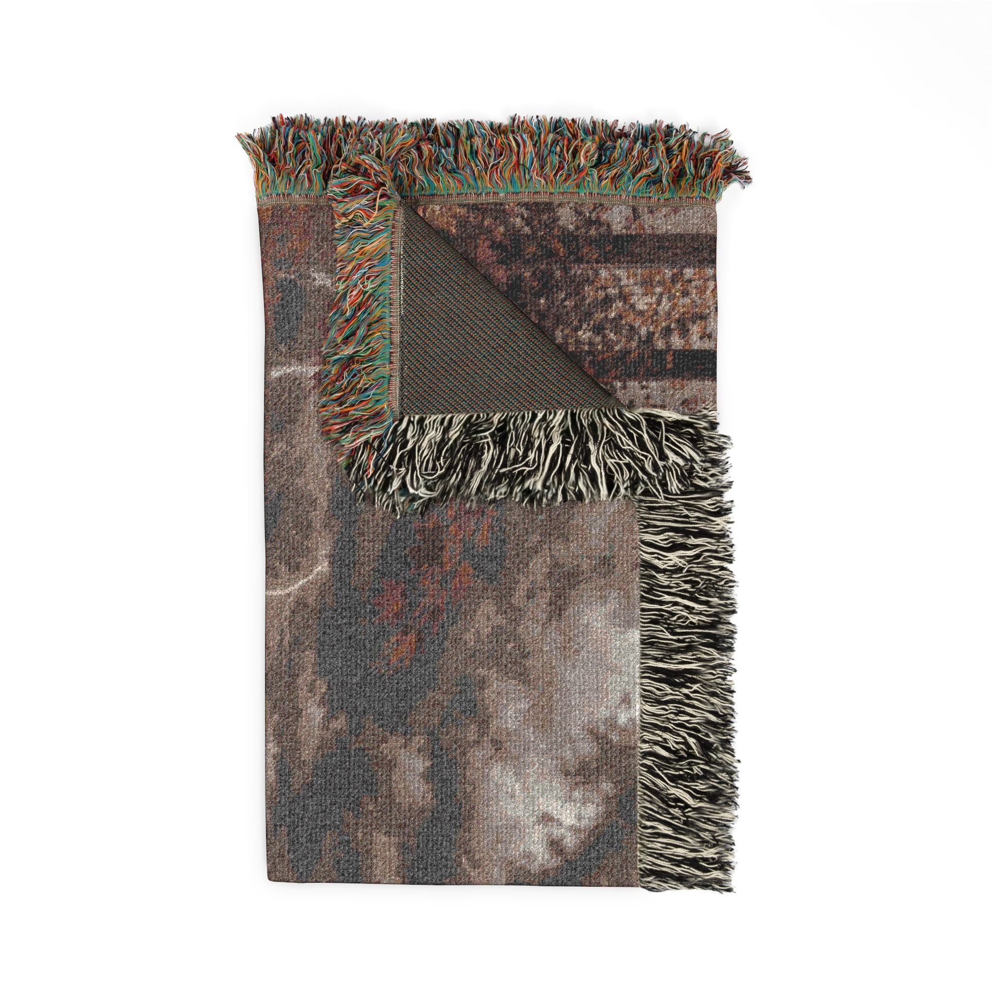Copy of Cozy Cabin Balcony Landscape Woven Blanket | Rustic Mountain View Throw